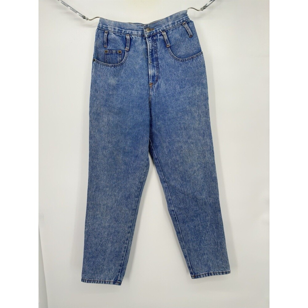 Vintage 70s  High Waist Tapered Leg Denim Jeans Blue USA size waist 27‎ BE’Bop